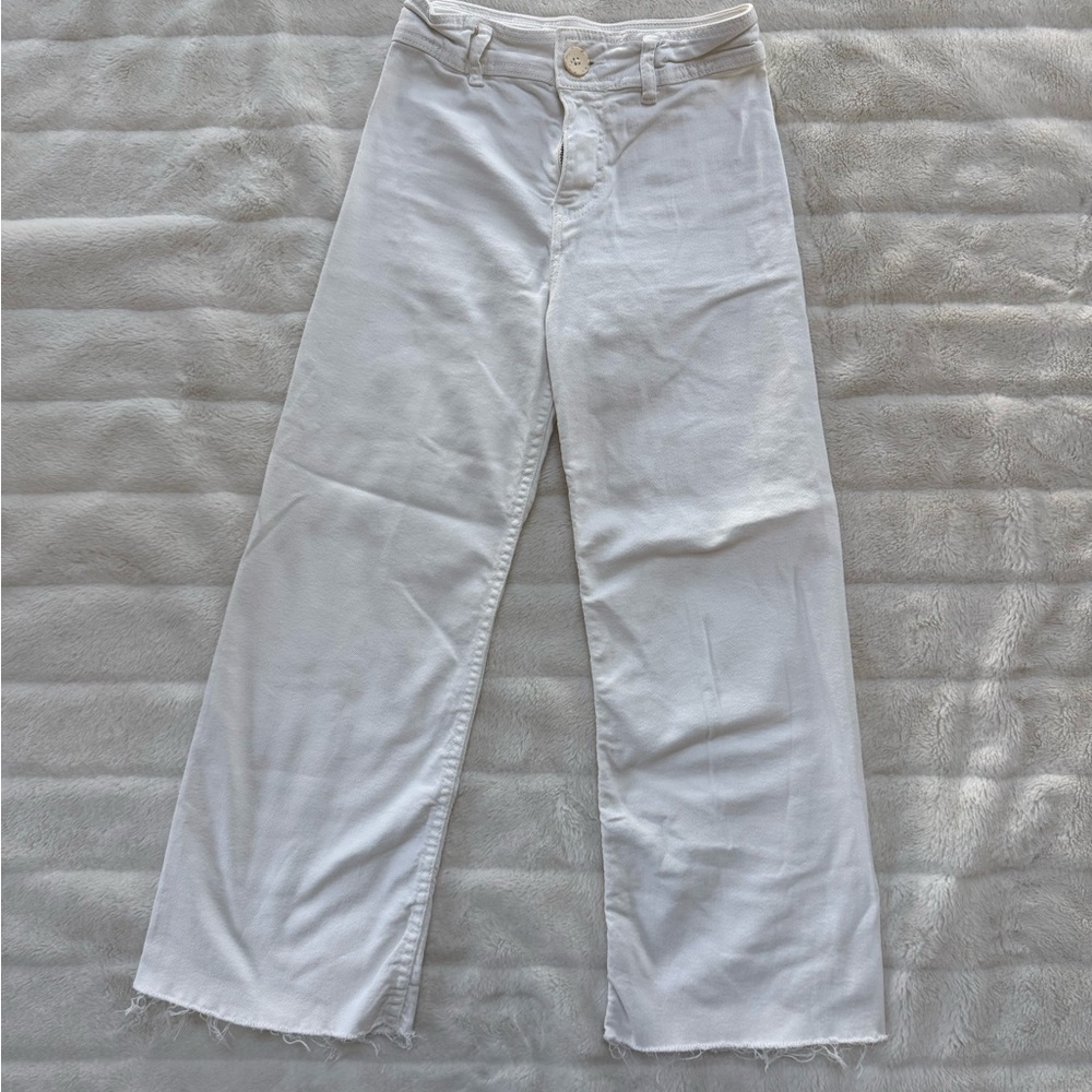 Ara White Flare Wide-Leg Jeans